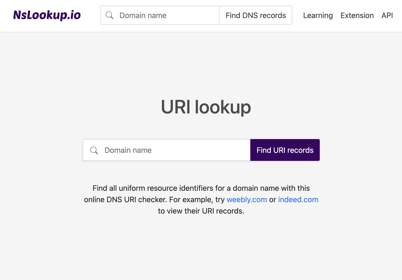 Open the URI lookup tool